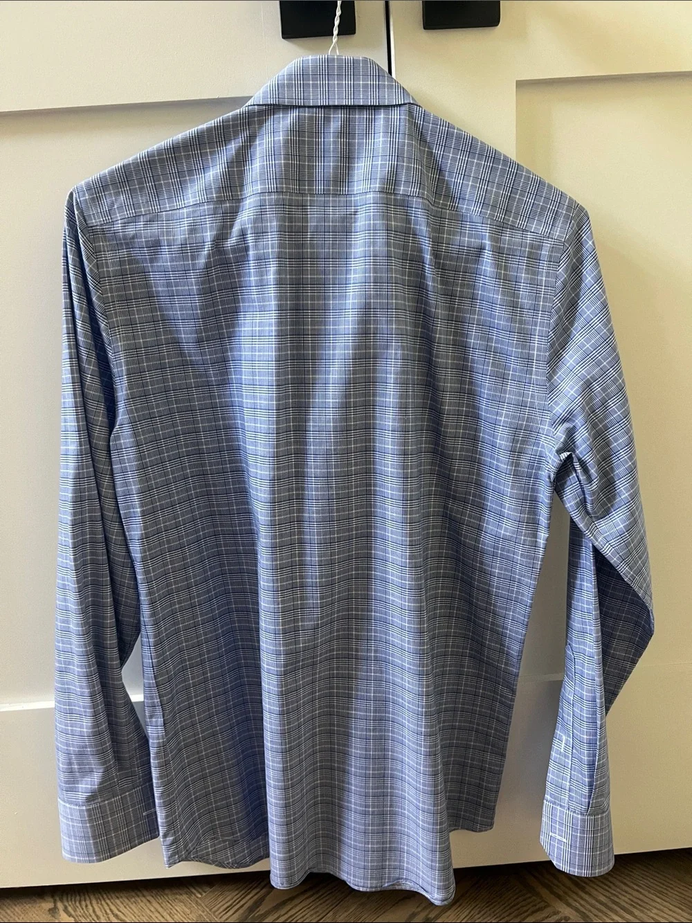 Banana Republic Men's Blue Plaid Dress Shirt-Slim Fit
